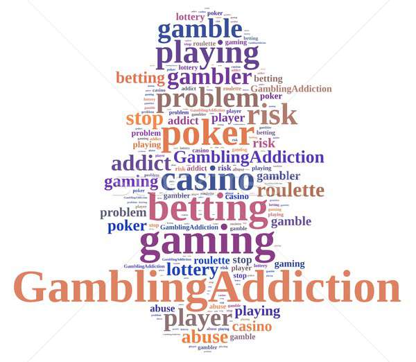 Glücksspiel Abhängigkeit Illustration Wort-Wolke poker Spiel Stock foto © asturianu
