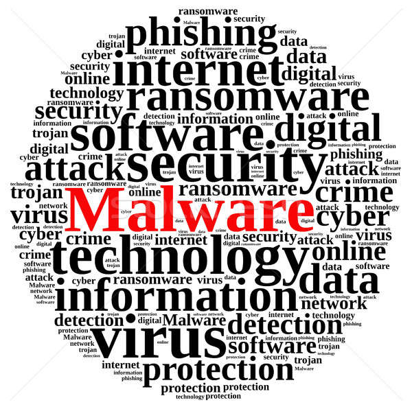Chmura słowo słowo malware ilustracja bezpieczeństwa internetowych Zdjęcia stock © asturianu