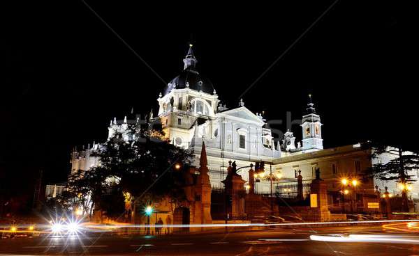 Cathédrale Madrid nuit vue ville église [[stock_photo]] © asturianu