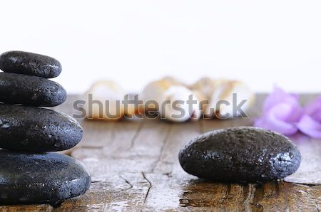 Foto stock: Pedra · terapia · vulcânico · quente · pedras · massagem