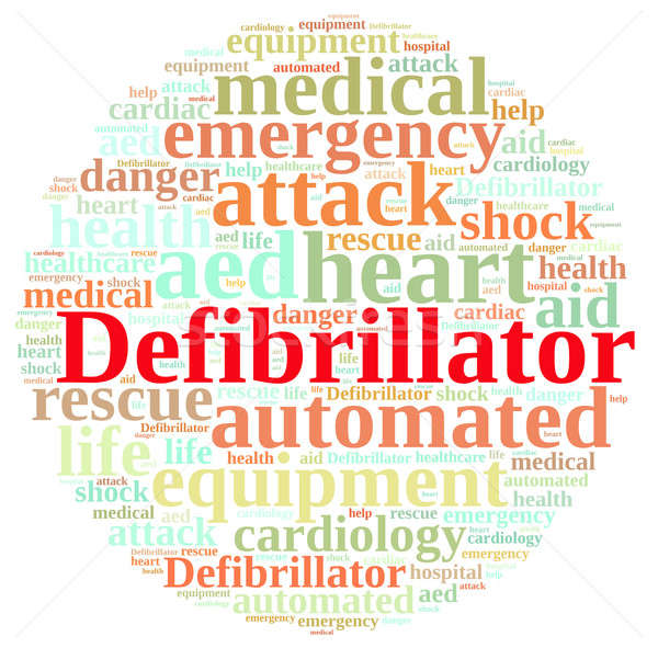 Wort-Wolke Defibrillator Illustration medizinischen Gesundheit Krankenhaus Stock foto © asturianu