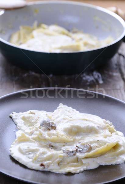 świeże ravioli stół kuchenny obiedzie posiłek Zdjęcia stock © asturianu