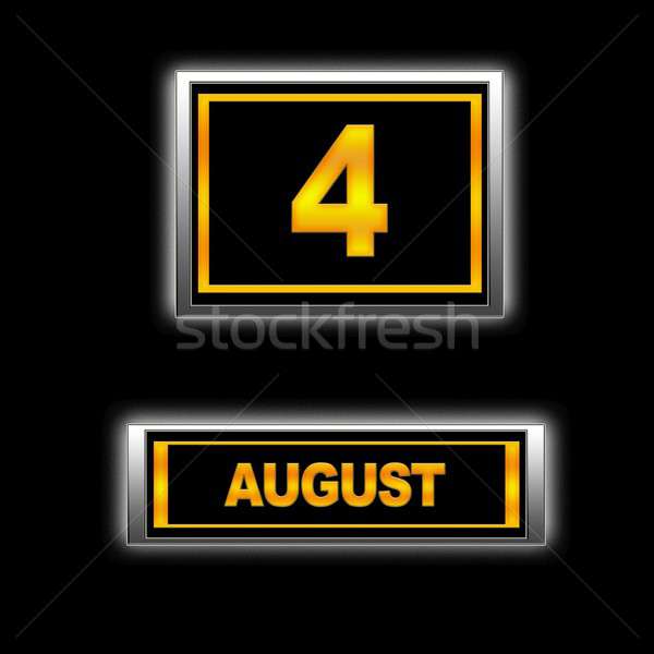 Augusztus illusztráció naptár oktatás fekete terv Stock fotó © asturianu