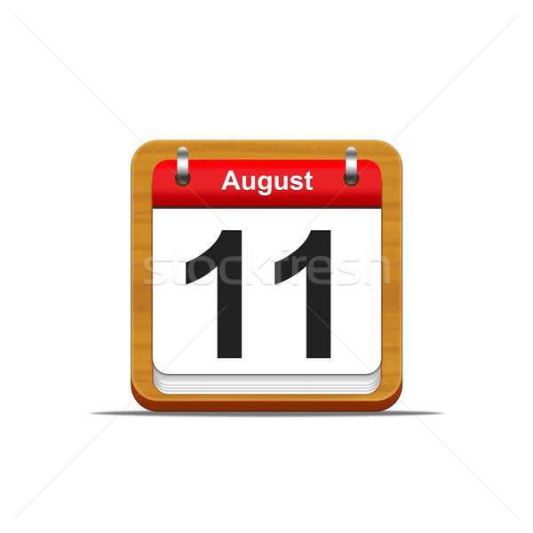 8月 実例 エレガントな 木製 カレンダー 白 ストックフォト © asturianu