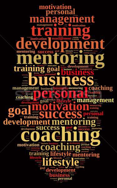 Coaching Illustration Wort-Wolke Wolke Ausbildung Management Stock foto © asturianu
