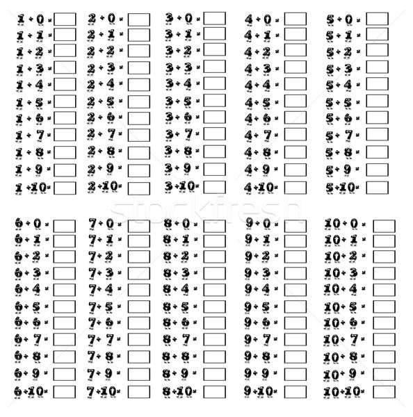 Addition table. Stock photo © asturianu