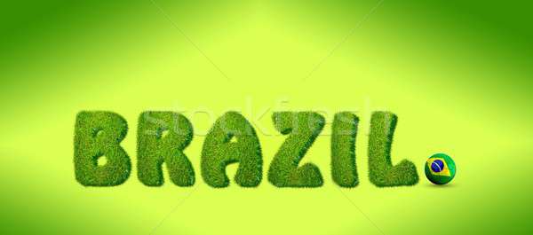 ストックフォト: ブラジル · サッカー · 実例 · 緑 · 草 · デザイン