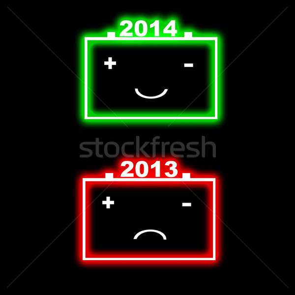 2014 batterie illustration noir heureux design [[stock_photo]] © asturianu