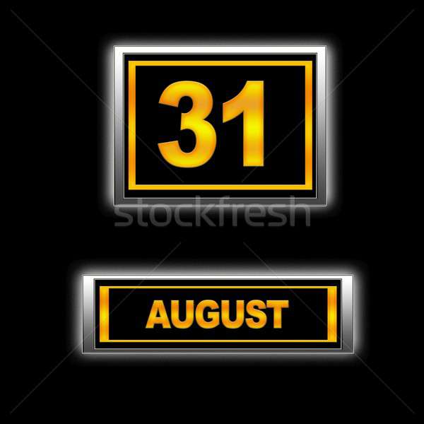 商業照片: 八月 · 31日， · 插圖 · 日曆 · 教育 · 黑色