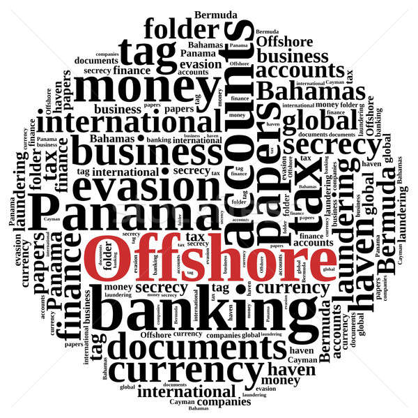 Woordwolk offshore bedrijven illustratie geld ontwerp Stockfoto © asturianu