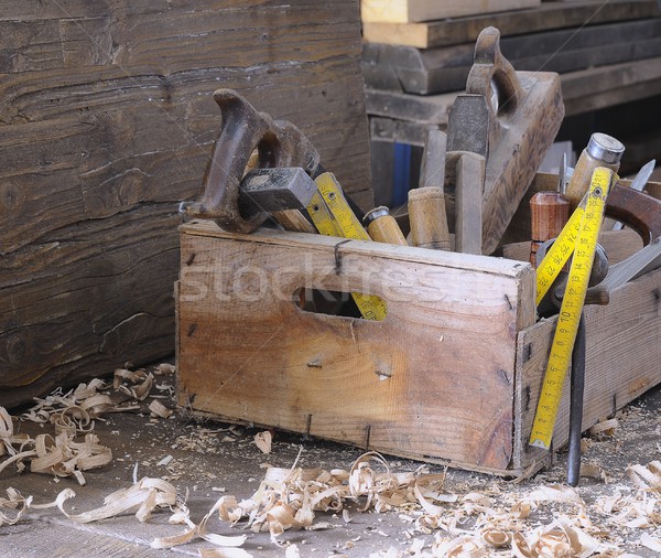 Stockfoto: Toolbox · oude · werk · tool · timmerman · reparatie