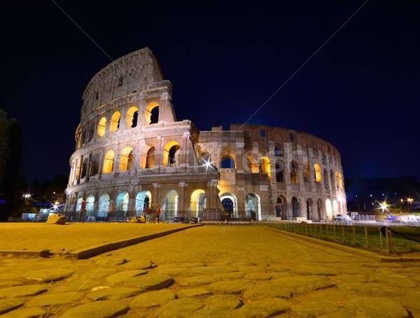 Colosseo notte view costruzione città Foto d'archivio © asturianu