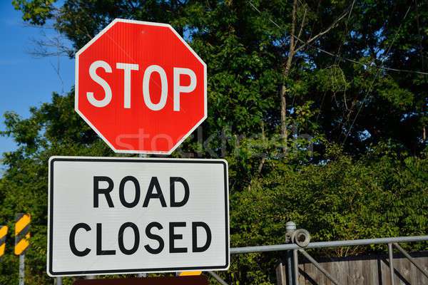 Road closed sign on the city. Stock photo © asturianu