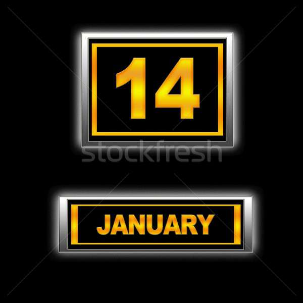14 illusztráció naptár oktatás fekete terv Stock fotó © asturianu