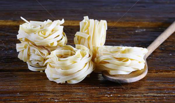 Stok fotoğraf: Tagliatelle · kaşık · mutfak · masası · makarna · pişirme · pişirmek