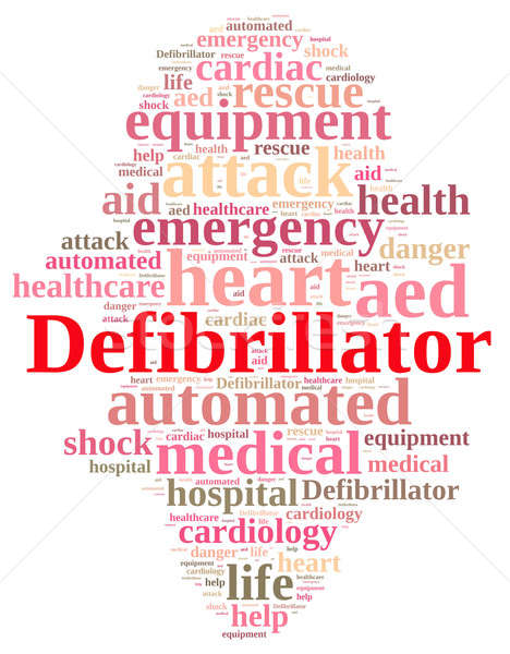 Wort-Wolke Defibrillator Illustration medizinischen Gesundheit Krankenhaus Stock foto © asturianu