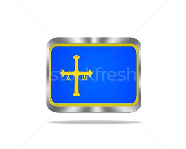 Metal Asturias flag. Stock photo © asturianu