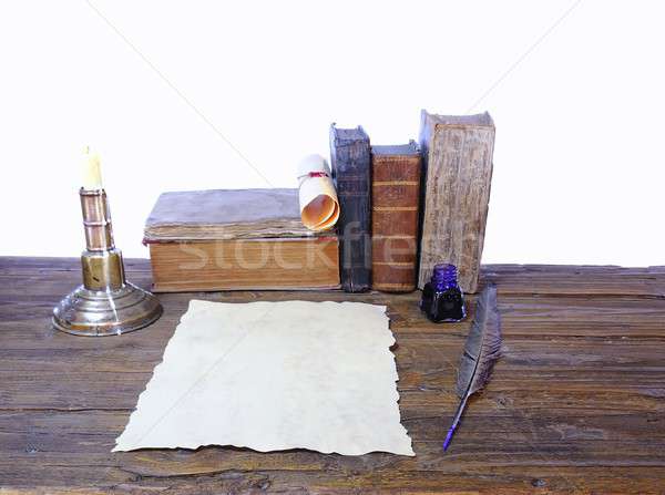 Work desk with parchment Stock photo © asturianu