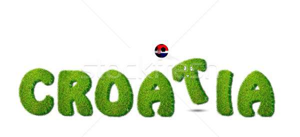 Chorwacja piłka nożna ilustracja biały tekstury trawy Zdjęcia stock © asturianu