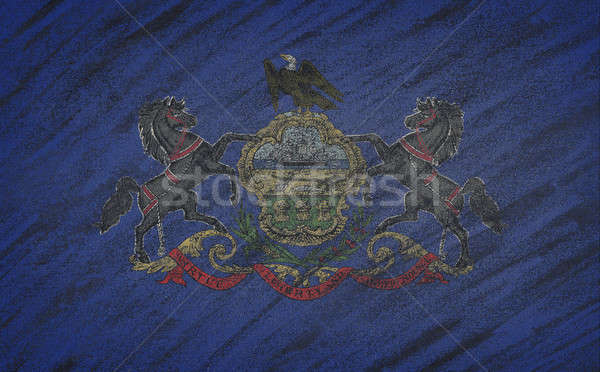 Pennsylvania flag painted with colored chalk on a blackboard.  Stock photo © asturianu