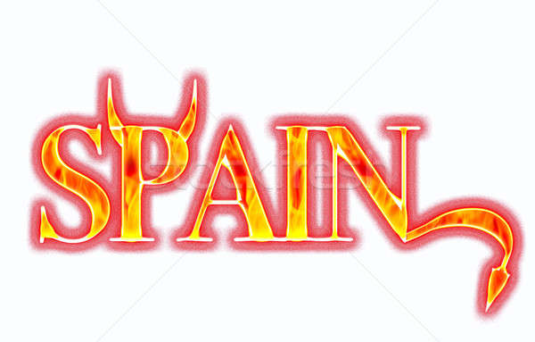 Stockfoto: Spanje · business · teken · winkel · print · witte