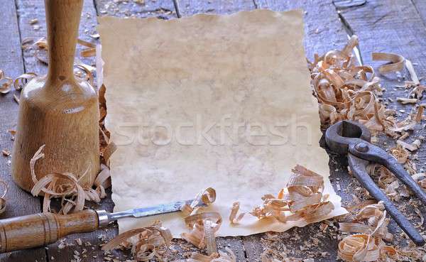 Carpenter tools with blank. Stock photo © asturianu