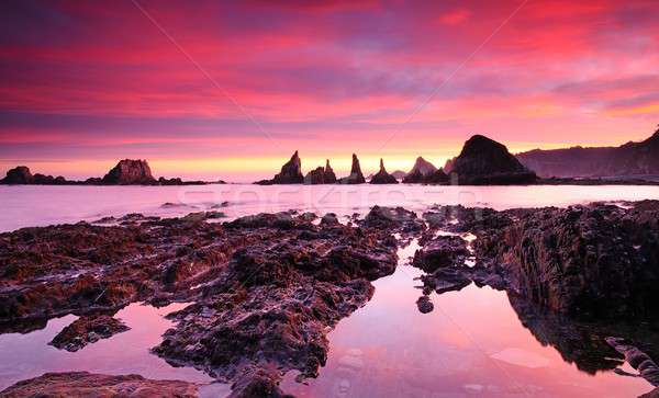 Sunrise on the Bay of Biscay. Stock photo © asturianu