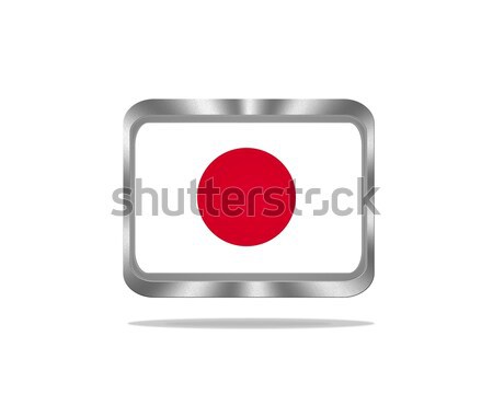 металл Япония флаг иллюстрация белый фон Сток-фото © asturianu