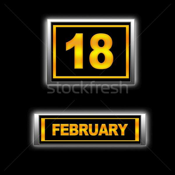 Stockfoto: 18 · illustratie · kalender · onderwijs · zwarte · agenda