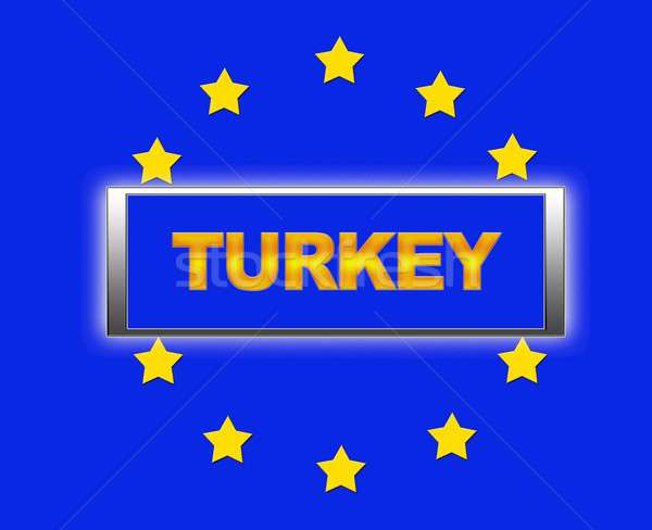 Turquie mot pavillon Europe bleu pays [[stock_photo]] © asturianu