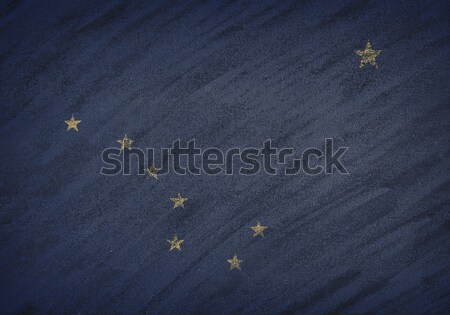 Alaska flag painted with colored chalk on a blackboard.  Stock photo © asturianu