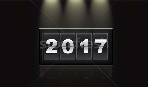 Новый год календаря иллюстрация год черный Сток-фото © asturianu