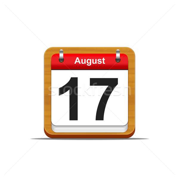 Foto stock: Agosto · 17 · ilustración · elegante · calendario