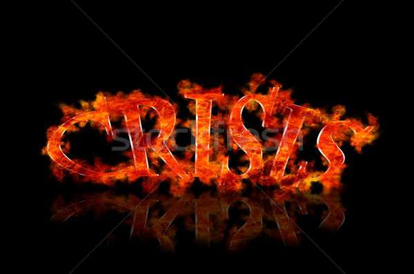 Crisis illustratie woord brandwond zwarte geld Stockfoto © asturianu