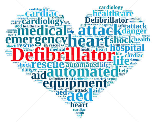 Wort-Wolke Defibrillator Illustration medizinischen Gesundheit Krankenhaus Stock foto © asturianu