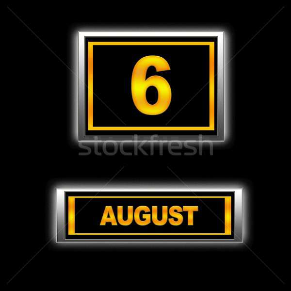 Agosto ilustración calendario educación negro programa Foto stock © asturianu