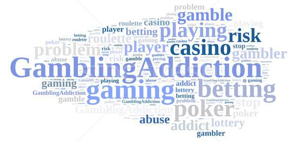 Glücksspiel Abhängigkeit Illustration Wort-Wolke poker Spiel Stock foto © asturianu
