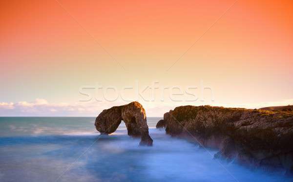 Sunrise in Castro de las Gaviotas. Stock photo © asturianu