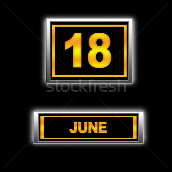 18 illustratie kalender onderwijs zwarte agenda Stockfoto © asturianu