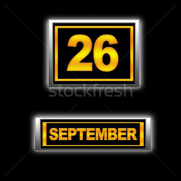 26 illusztráció naptár oktatás fekete terv Stock fotó © asturianu