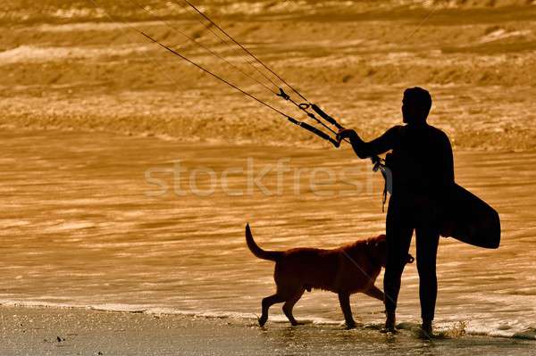 Kitesurfer at sunlight. Stock photo © asturianu