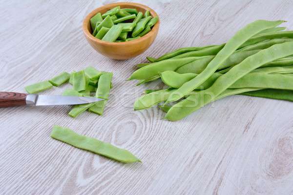 Fresh green peas on table Stock photo © asturianu
