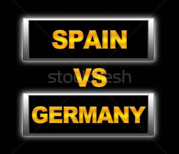 Spanyolország vs Németország megvilágított felirat világ Stock fotó © asturianu