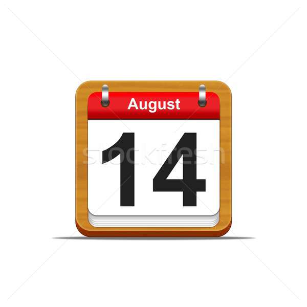 Agosto 14 ilustração elegante calendário Foto stock © asturianu