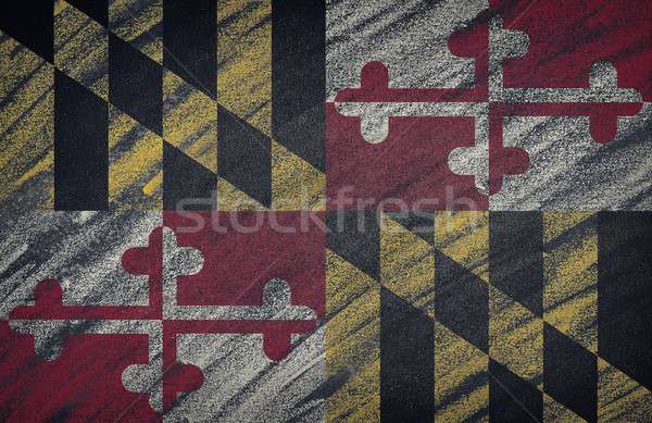 Maryland flag painted with colored chalk on a blackboard.  Stock photo © asturianu