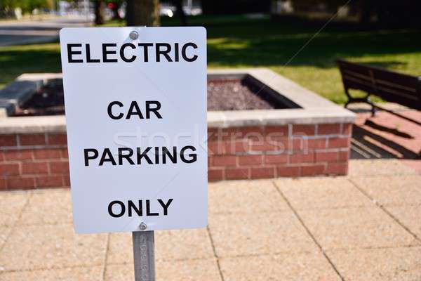 Reserved parking electric vehicles sign. Stock photo © asturianu