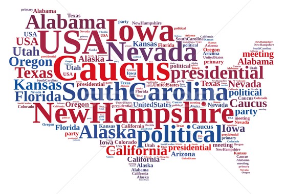 Word cloud on the Caucus in the US. Stock photo © asturianu