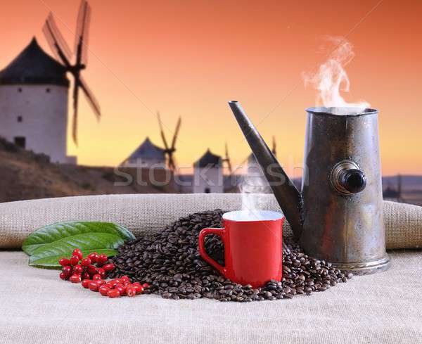 Coffee cup with old pot. Stock photo © asturianu