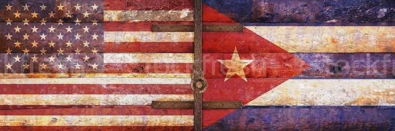 Wooden flags of Usa and Cuba. Stock photo © asturianu