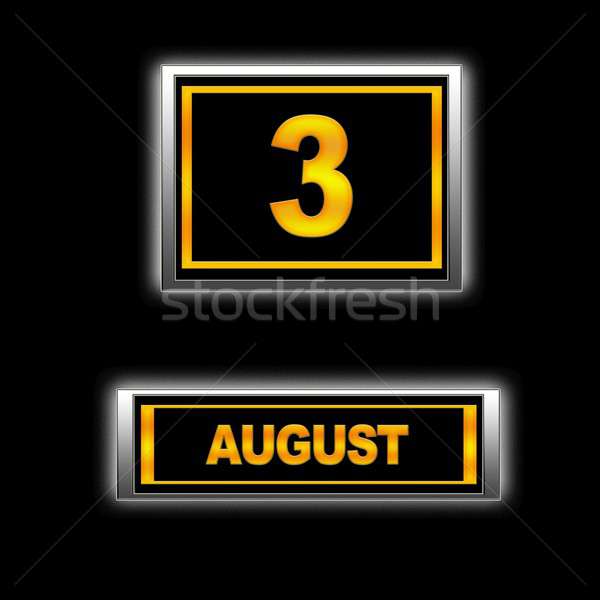 Augusztus illusztráció naptár oktatás fekete terv Stock fotó © asturianu